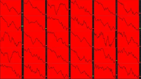 Timelapse screen. Slow time. Market technical analysis. Trading range Stock Footage 85882619