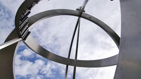 Timelapse - Sculpture - Blue Sky &amp; Clouds Stock Footage 81308786