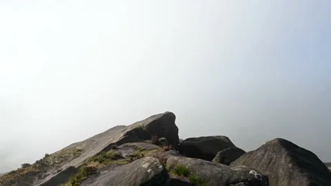 Timelapse of scurrying clouds at The Roaches in the Peak District National Pa Stock Footage