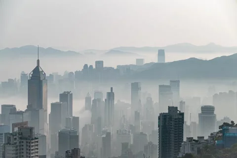 Timelapse for Sea of Cloud at Wan Chai, Hong Kong 库存影片 194000208