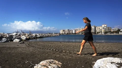 Timelapse by the sea with clouds background and maritime operations Stock Footage 96213708