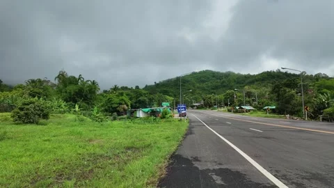 Timelapse of Sea of Mist and White Clouds Rolling Over Mountain Valley in Khao Stock Footage 336031729