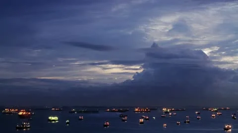 Timelapse sea ships Vídeo Stock 11568902