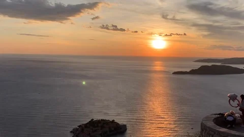 Timelapse of the sea sunset at the mountains Stock Footage 163307524
