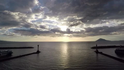 Timelapse, sea view, sunset in Manado, Sulawesi, Indonesia 스톡 동영상 152387771