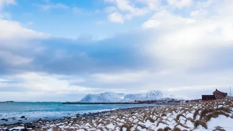 Timelapse of sea waves and clouds along the cost Stock Footage 137661500