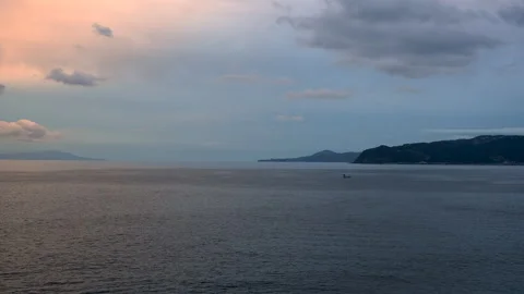 Timelapse of seascape from dusk to night Stock Footage 260674151
