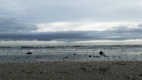 Timelapse of seashore on a winters day 스톡 동영상 164674933