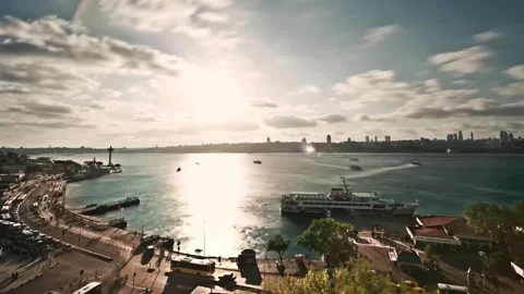 Timelapse Seaside of City Video stock 141313256
