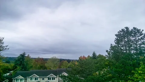 Timelapse of Seattle cloudy skyline view on sunny day. Stock Footage 141893156