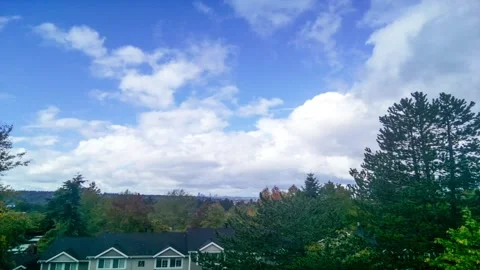Timelapse of Seattle cloudy skyline view on sunny day. Stock Footage 141893198