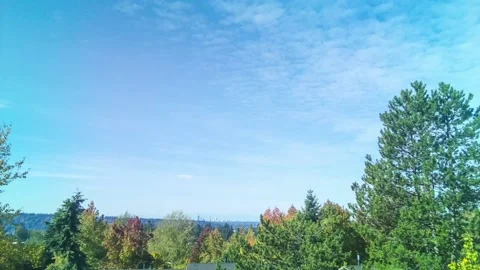 Timelapse of Seattle cloudy skyline view on sunny day. Stock Footage 141893222