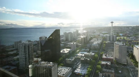 Timelapse of Seattle Day to Night Stock Footage 41588584