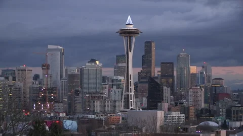 Timelapse of Seattle downtown Video stock 136532324