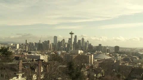 Timelapse Seattle Skyline Stock Footage 23425645