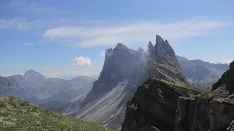 Timelapse of seceda 2000 with clouds forming Stock Footage 244264514