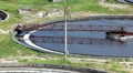 Timelapse of sedimentation basin with scraper for sewage cleaning HD Footage