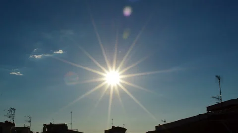Timelapse of segur de calafell cloudy sunrise 03 good day sunshine blue sky c 库存影片 28840846