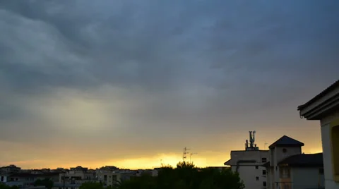 Timelapse of segur de calafell cloudy sunset 03 Stock Footage 28841498