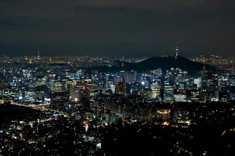 Timelapse of Seoul Night View Stock Footage 266509654