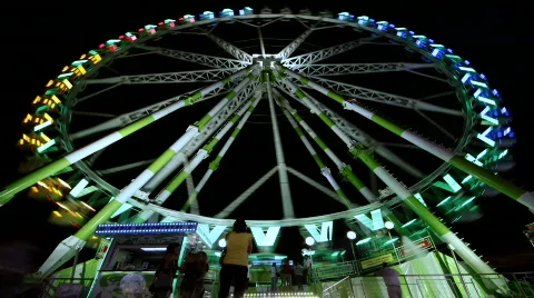 Timelapse Sequence of Ferris Wheel Stock Footage 776409