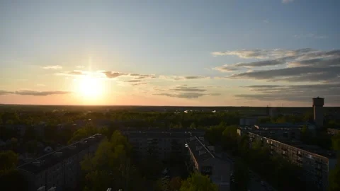 A Timelapse of Setting Sun in an Urban Post Soviet Setting 2 Stock Footage 292284727