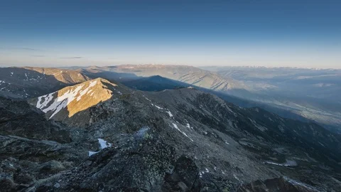 Timelapse of the shadow of the peak Canigou Video stock 99077175
