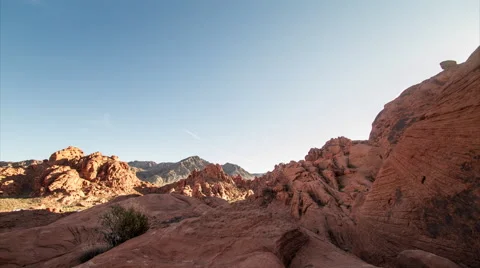 Timelapse shadows on red rock canyon in afternoon Video stock 62629333