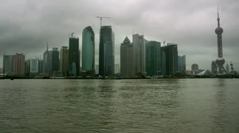 Timelapse Shanghai skyline Stockbeeldmateriaal 11569287