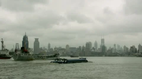 Timelapse Shanghai skyline Video stock 11570120