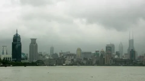 Timelapse Shanghai skyline Vídeo Stock 11592099