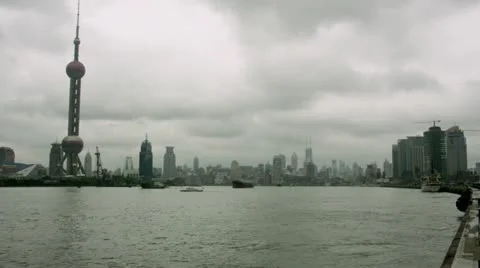 Timelapse Shanghai skyline Видео 11611134