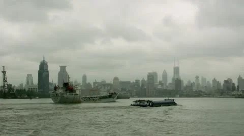 Timelapse Shanghai skyline 스톡 동영상 11611233