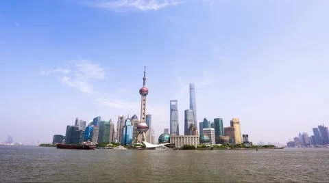 Timelapse of Shanghai skyline Stock Footage 49939752