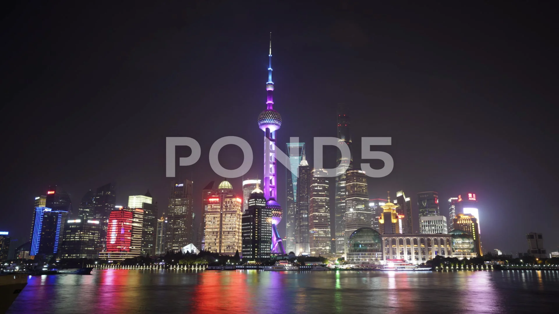 Timelapse Of Shanghai Skyline At Night Stock Video Pond5