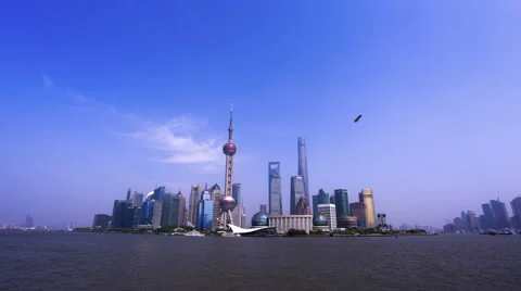 Timelapse of Shanghai skyline:4k Stock Footage 51702497