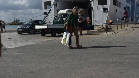 Timelapse ship's unloading 스톡 동영상 88367835