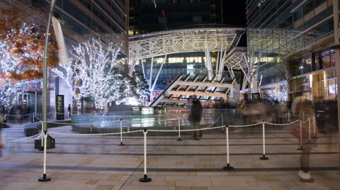 Timelapse of shoppers and sightseers going into midtown Tokyo, editorial Stock Footage 47457704