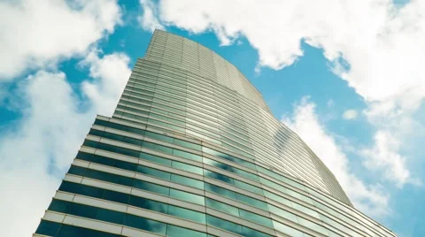 Timelapse shot in 4K of Building and Clouds in Downtown Miami , Florida Stock Footage 64035973