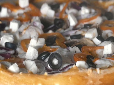 Timelapse shot of baking pizza in oven 3 Stock-Footage 80363706