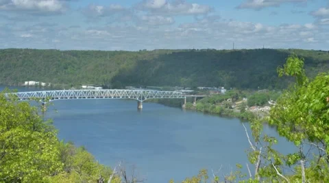 Timelapse Shot of Beaver Bridge with Clouds Projected on Hillside Stock Footage 58254478