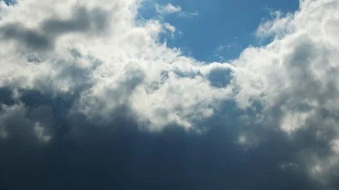 Timelapse shot of the blue sky with clouds, 4K Stock Footage 112863834