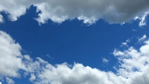 Timelapse shot of the blue sky with clouds, 4K Stock Footage 114119178
