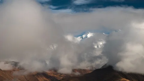 Timelapse shot of clouds in the mountains valley Stock Footage 100249783