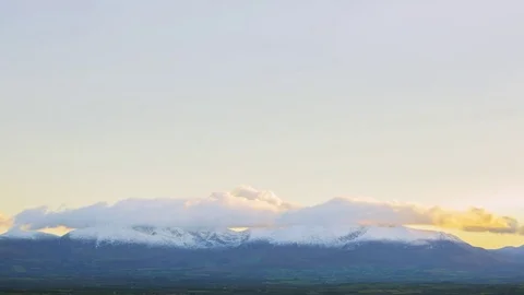 Timelapse Shot Of Cloudscape Rolling Over Mountains Stock Footage 71298579