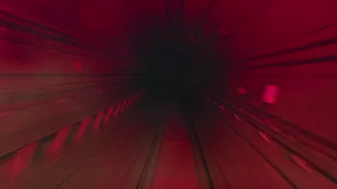 A Timelapse Shot of Delhi Metro Train Moving Through Tunnel Stock Footage 332886635