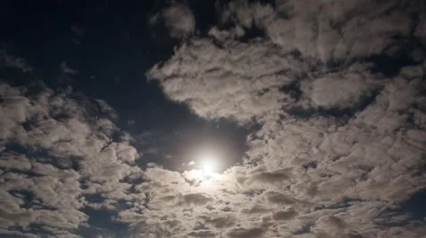 A timelapse shot of the full moon on a cloudy night. Stock Footage 50367117
