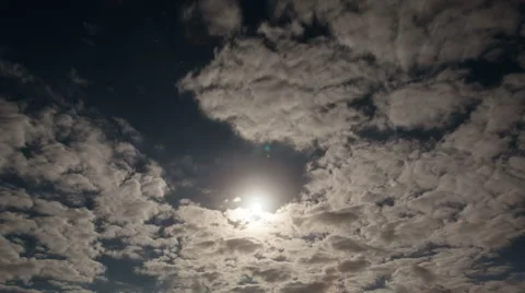 A timelapse shot of the full moon on a cloudy night Stock Footage 50540682
