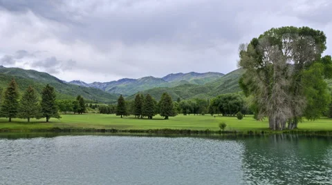 Timelapse shot of a golf course at Wasatch Mountain State Park, Utah Stock Footage 52328127