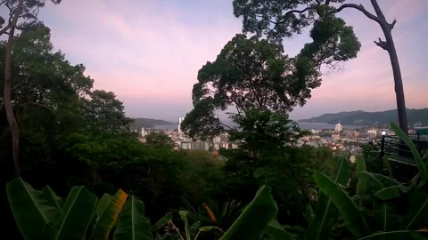 Timelapse shot on a high hill at sunset. Stock Footage 243279980